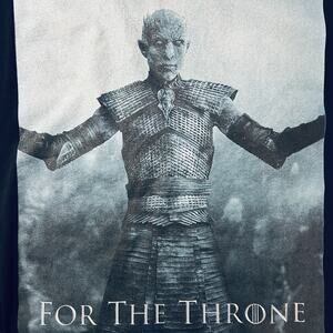 Game of Thrones Night King Shirt HBO For The Throne Graphic Tee Black Medium